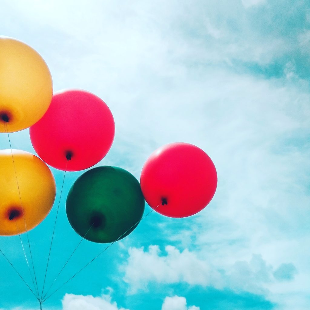 Digital world celebration balloons
