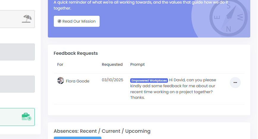 Feedback Requests from colleagues for you to complete